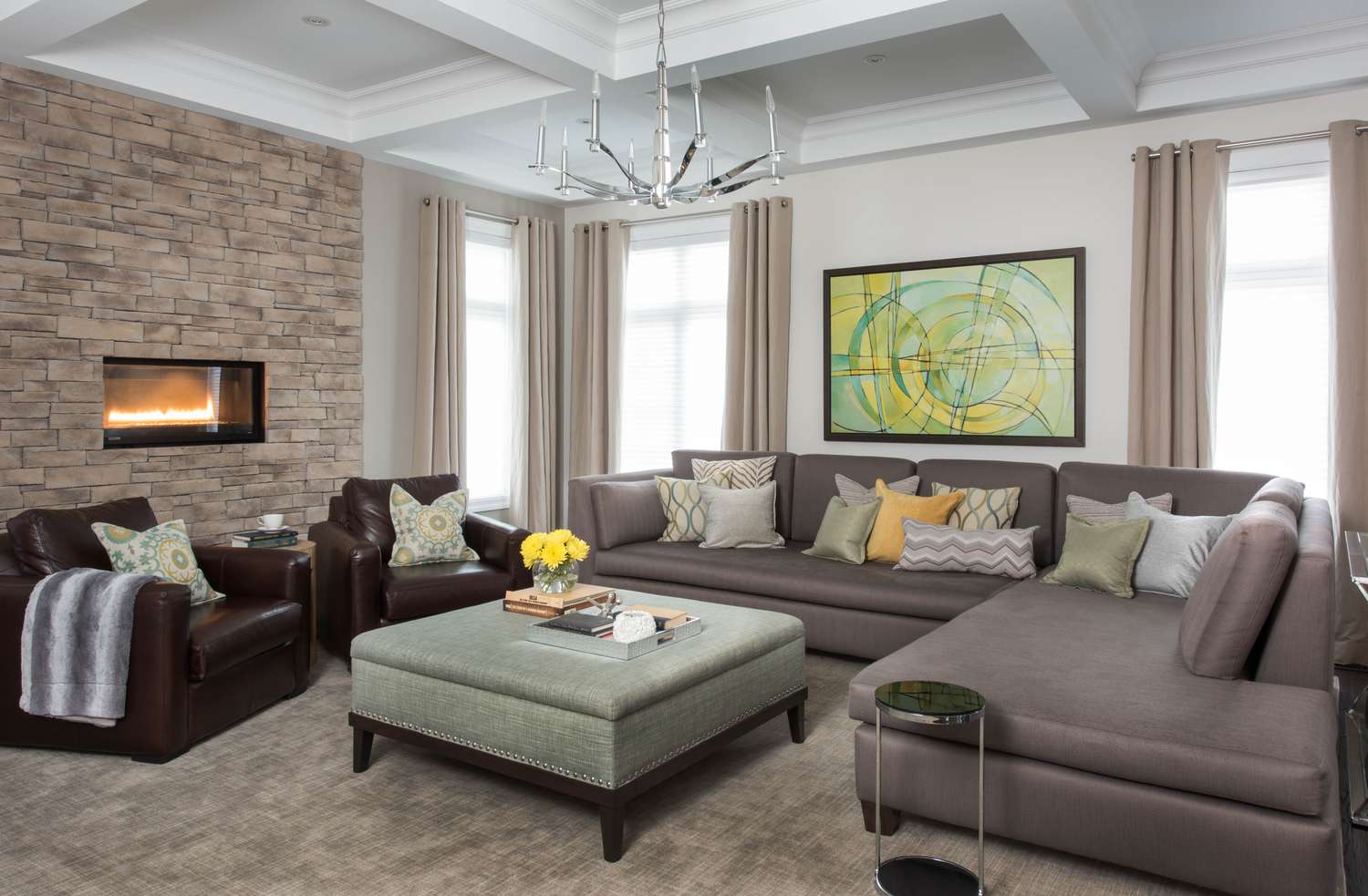 Freshly fitted plush grey carpet in an Essex living room by Holmes Interior Flooring