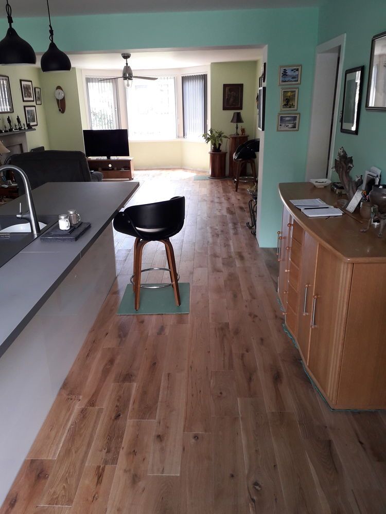 Wood flooring fitted through a kitchen diner in Essex